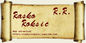 Raško Roksić vizit kartica